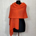 Pomarańczowy szal z wełny i alpaki