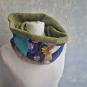 komin miękki patchworkowy kolorowy uniwersalny damski rozmiar 39cm na 36cm box