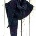 Szalik, trójkątna wąska chusta, cieniowana: granat, fiolet i zieleń