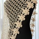 Szal mgiełka z kwiatami