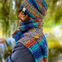 Męski szal MERINO 50%- Górski potok szalik”