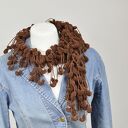 pom - pon scarf - czekolada