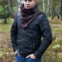Szal wełniany ze skórą - szalik męski, elegancki szalik, czerwony prążek