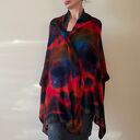 szal z wełny merino z czerwienią