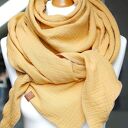 Chusta muślinowa damska żółta, lekka i oddychająca