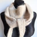 Wełniany szal 100% Merino plus moher i jedwab MIRA chusta Nitkowe Love 50/56 jasny beż