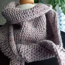 Szaliczek Sofia ręcznie robiony na drutach