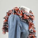 fantazyjny szal - pomarańcz z brązem