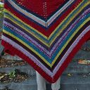 Kolorowa trójkątna chusta handmade z wełną merino
