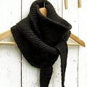 Ciepły szalik, trójkątna wąska chusta - CZARNA
