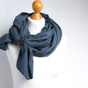 SZAL bawełniany, chusta uniwersalna z zapinką, szalik, apaszka z zapinką skórzaną