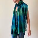 szal lniany blue&green