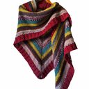 Kolorowa trójkątna chusta handmade z wełną merino