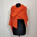 Pomarańczowy szal z wełny i alpaki