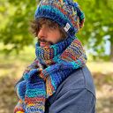 Męski szal MERINO 50%- Górski potok szalik”