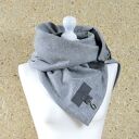 Wełniany szal w jodełkę - Szal unisex - Szary