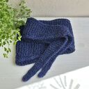 Szalissant - mini szalik z alpaki, granatowy melanż