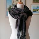 RĘCZNIE NA DRUTACH - Mus kawowy - oryginalny, długi szal boho unisex