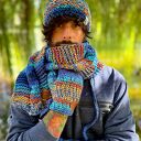 Męski szal MERINO 50%- Górski potok szalik”