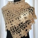 Szal mgiełka z kwiatami