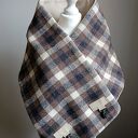 Szal, Komin, chusta - Krata - beżowy, brązowy i czarny