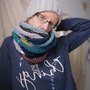 Szalik komin w kolorach jesieni - ręcznie robiony Barborka Design