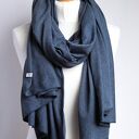 SZAL bawełniany, chusta uniwersalna z zapinką, szalik, apaszka z zapinką skórzaną