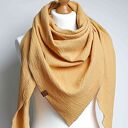 Chusta muślinowa damska - żółta, lekka i oddychająca