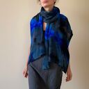Unikatowy szal z wełny merino blue&grey