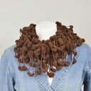 pom-pon scarf - czekolada