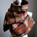 Szal, Komin, chusta - Krata - brązowy i czerwony