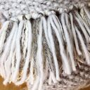 Zestaw czapka plus szalik miękka i ciepła wełna ozdobne frędzle handmade ręczna robota