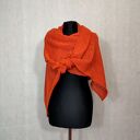 Pomarańczowy szal z wełny i alpaki