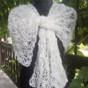 Biały szal z alpaką