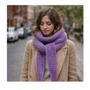 Duży ręcznie robiony ciepły szalik komin otulacz Sophie z wełną