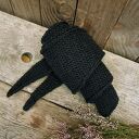 Ciepły szalik, trójkątna wąska chusta - CZARNA