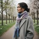 Ręcznie robiony duży ciepły miękki szalik komin Sophie vegan