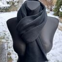 Damski szalik z wełny baby merino 100% Nitkowe Love, czarny 230x35 cm