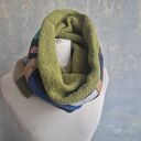 Miękki komin patchworkowy etno dla kobiet 39 cm x 36 cm