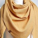 Chusta muślinowa damska - żółta, lekka i oddychająca