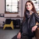 Duży wiskozowy szal z frędzlami Grafit Szarość