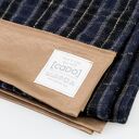 Duży Wełniany Szal Etola GRANATOWA KRATKA idelany prezent na święta