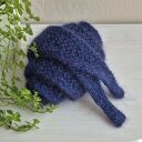 Szalissant - mini szalik alpaka & moher z jedwabiem, granatowy melanż