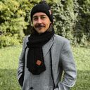 Męski szal MERINO “Czarny szalik”