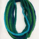 Szal zamotka szalik granat zieleń turkus