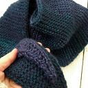 Szalik, trójkątna wąska chusta, cieniowana: granat, fiolet i zieleń