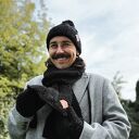 Męski szal MERINO “Czarny szalik”