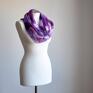 szaliki: Jedwabny malowany szal - odcienie fioletów recznie