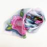 ręcznie malowany jedwabny szal - magnolie szaliki