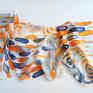 malowany szal jedwabny - złota abstrakcja szaliki szalik